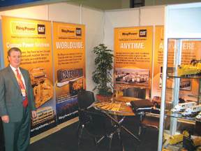 Michael Turwitt welcomes visitors to Ring Power display area