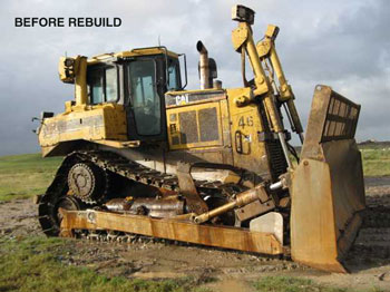 track-type tractor before rebuild