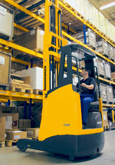 side seated reach truck is safer, less operator fatigue and more productive operator
