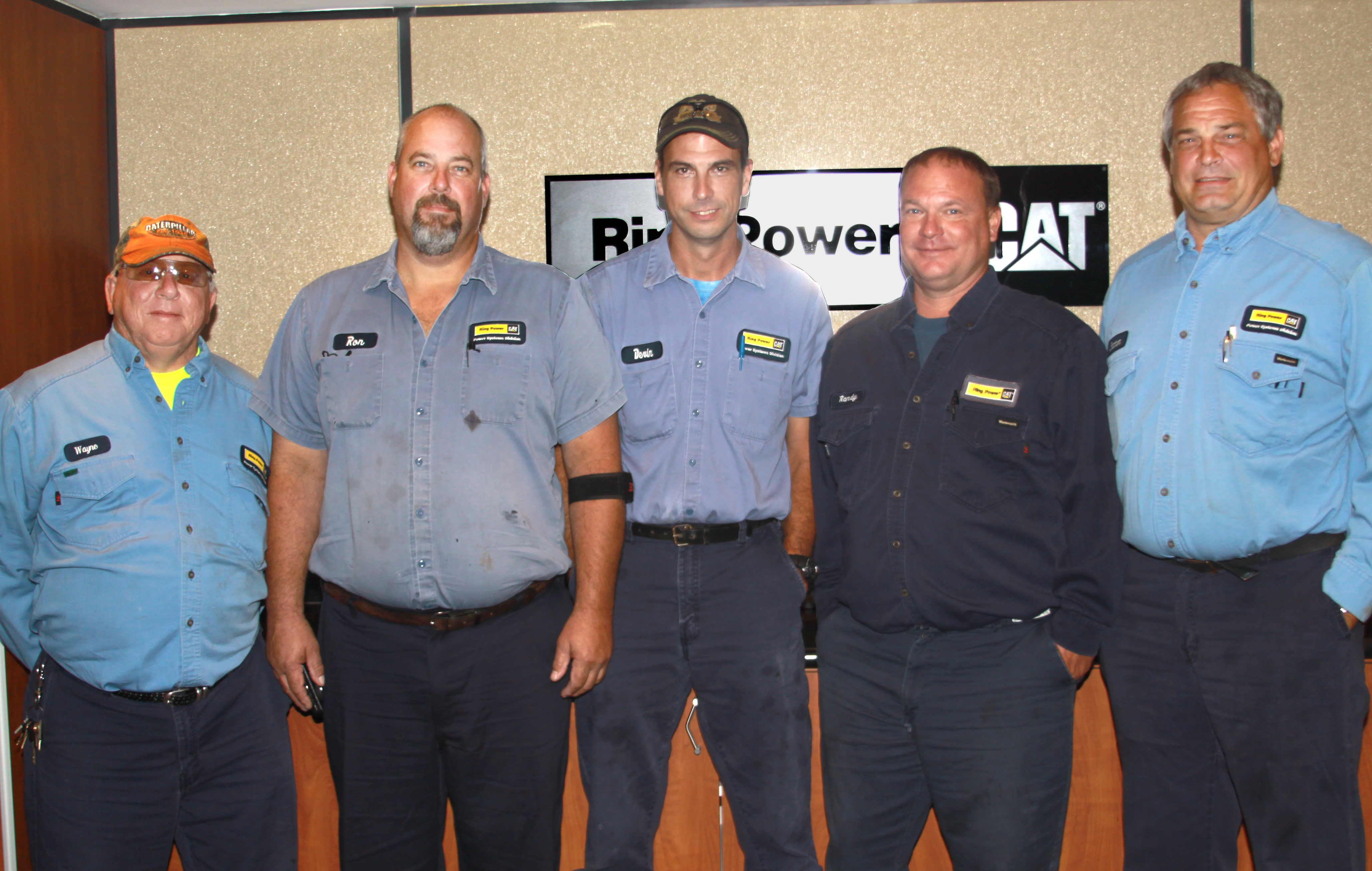 Left to right: Wayne Long, Ron Jenkins, Devin Rawn, Randy Garrett, Shannon Puls